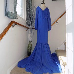 Royal Blue Long Gown Special Event Evening Formal Dress Size Medium